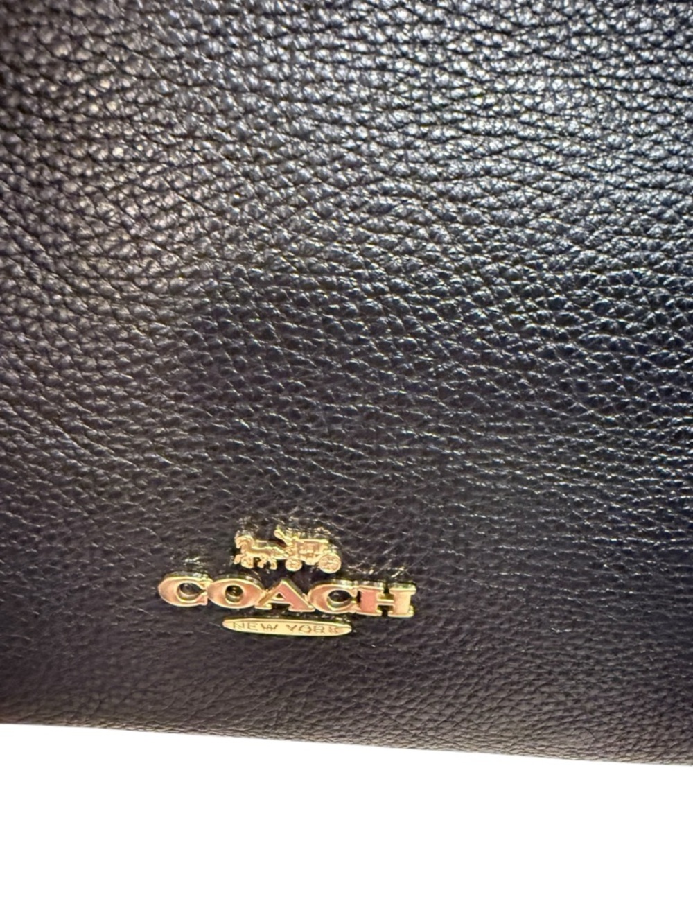 Coach Black Pebbled Leather Mini Kelsey Satchel Crossbody Bag Gold Tone Zip Top - Picture 12 of 16